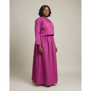 Ensemble jupe et haut rose élégant – tenue africaine moderne femme chic