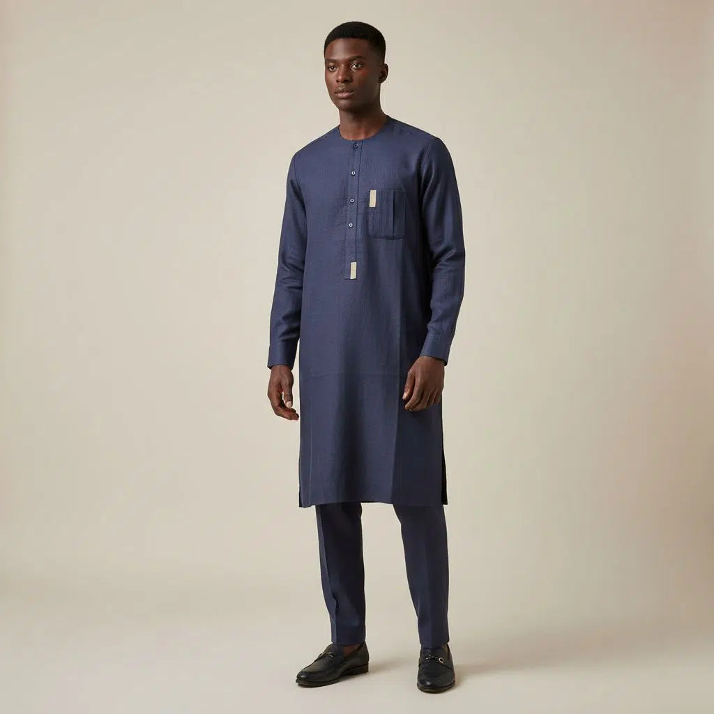 Ensemble lin marine homme élégant