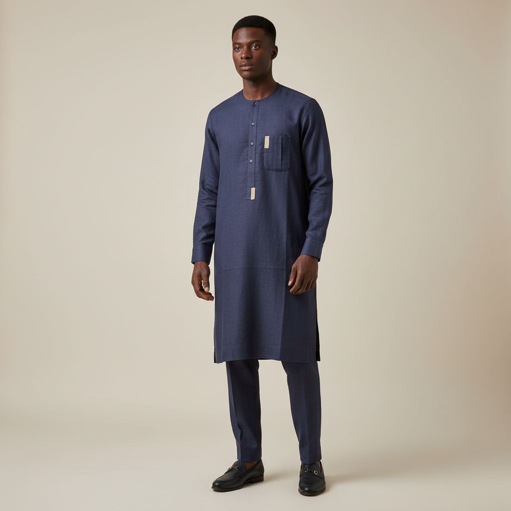 Ensemble lin marine homme élégant