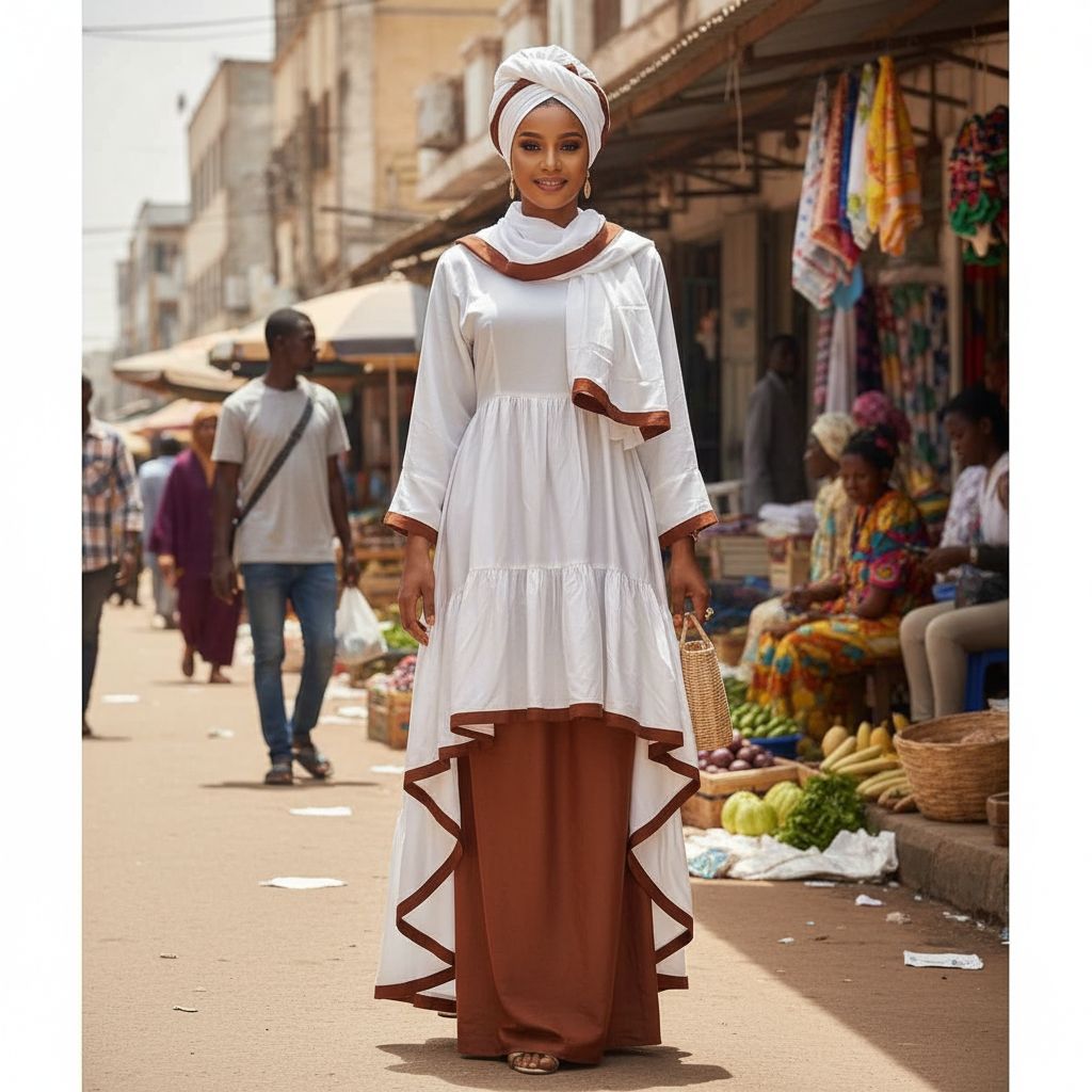 Ensemble robe jupe et foulard femme, 3 pièces élégant et confortable