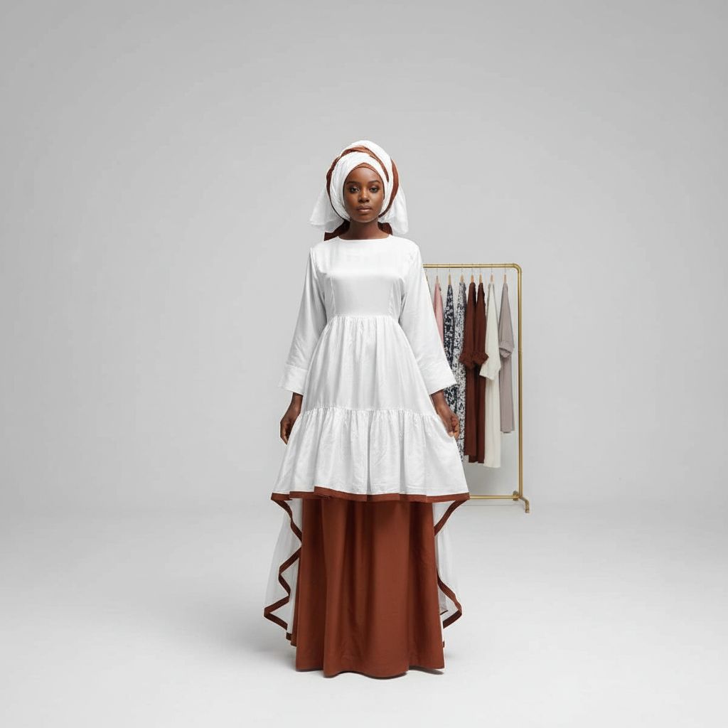 Ensemble robe jupe et foulard femme, 3 pièces élégant et confortable