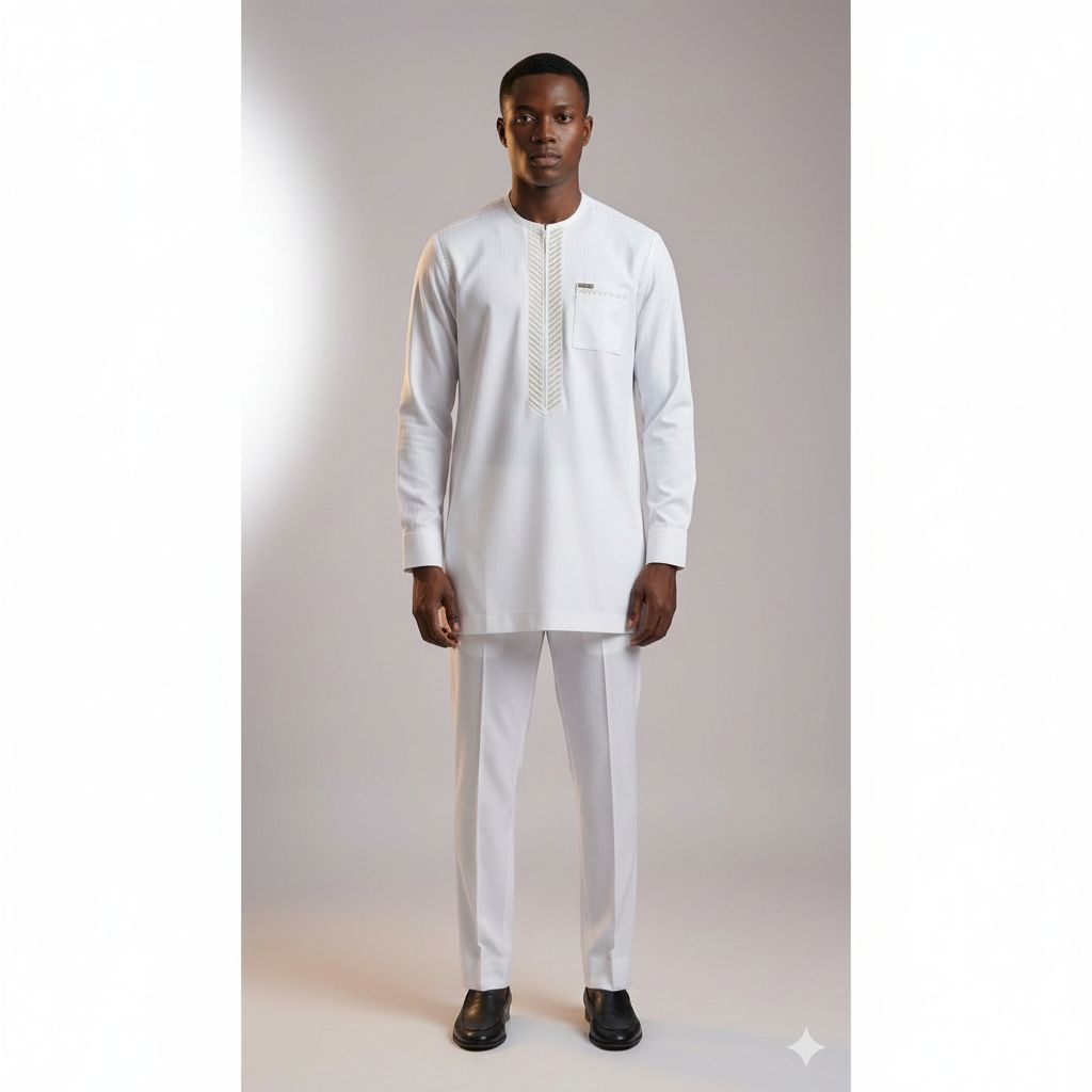 Ensemble traditionnel homme blanc Dakar Royal