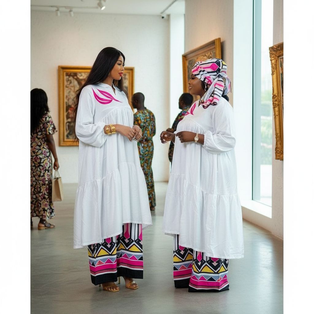 Ensemble tunique africaine femme patchwork chic – tenue élégante moderne