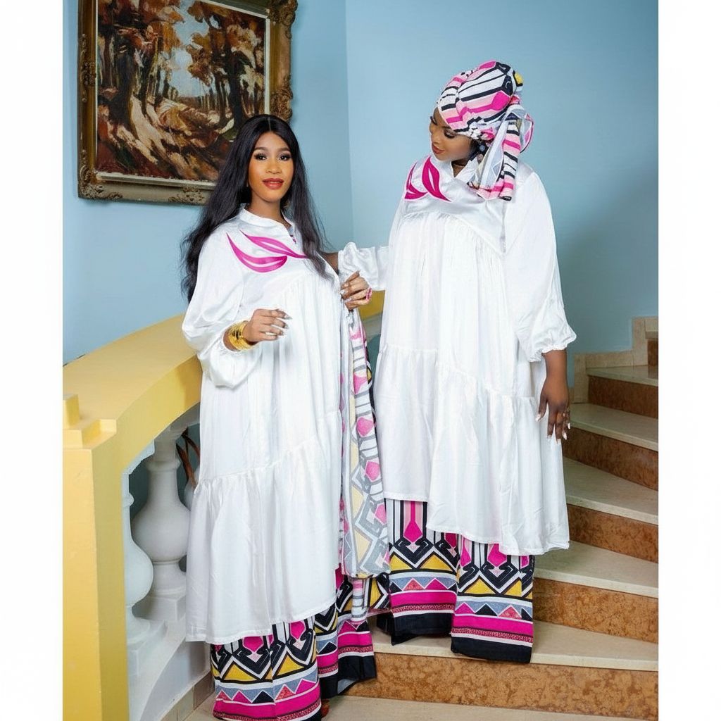 Ensemble tunique africaine femme patchwork chic – tenue élégante moderne