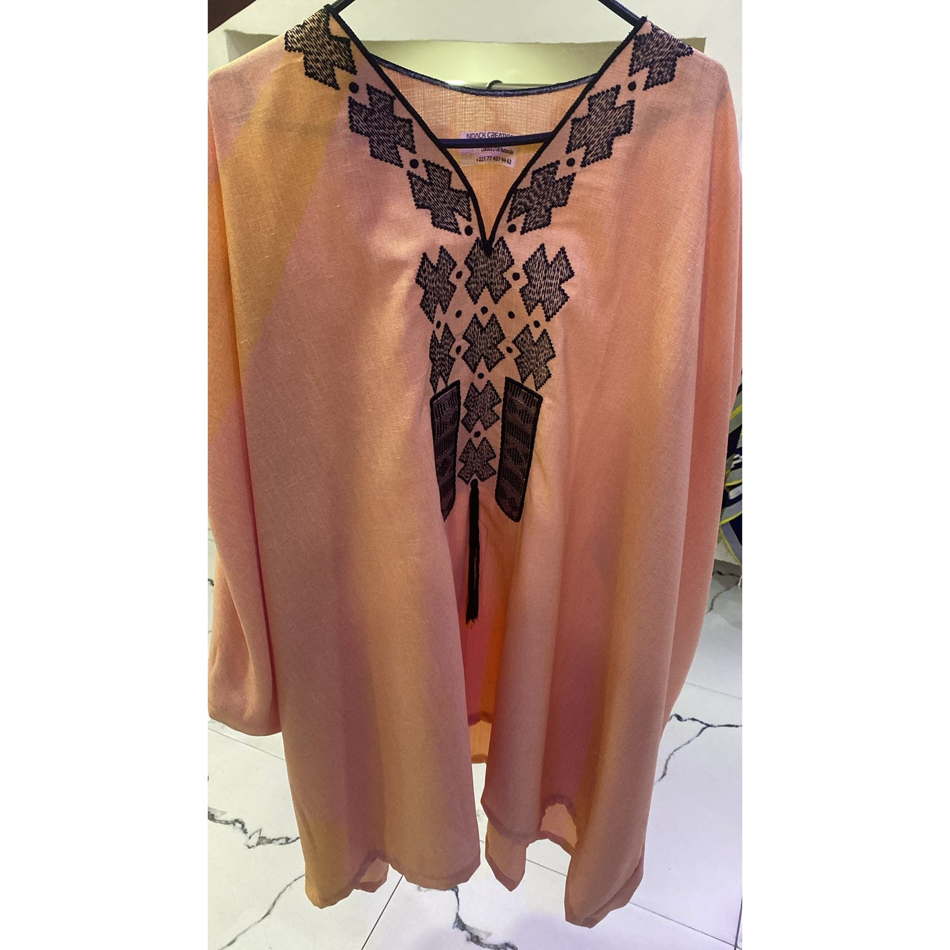 Tunique Bohème Chic Lin Coton - Élégance Estivale Brodée