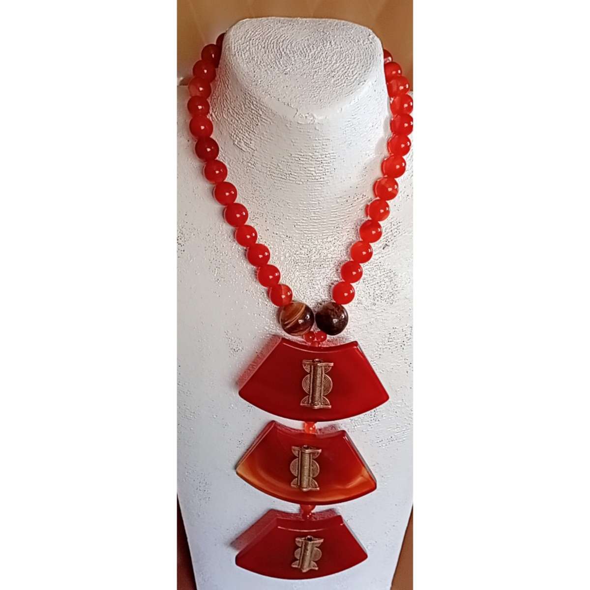 Collier artisanal femme cornaline