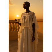 Ensemble jupe et haut femme bohème chic blanc