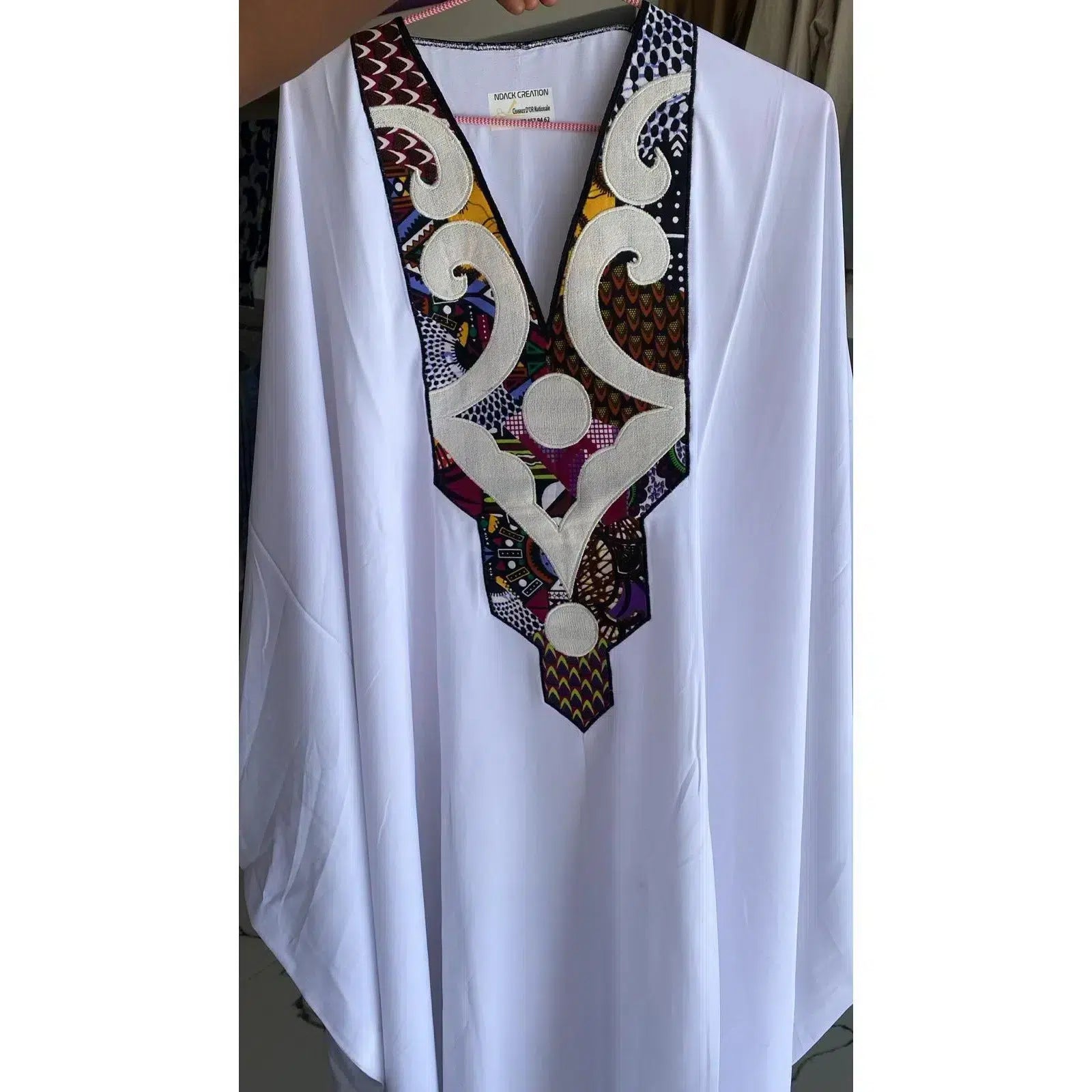 Boubou africain femme chic 3/4, patchwork waw & faso danfani élégant