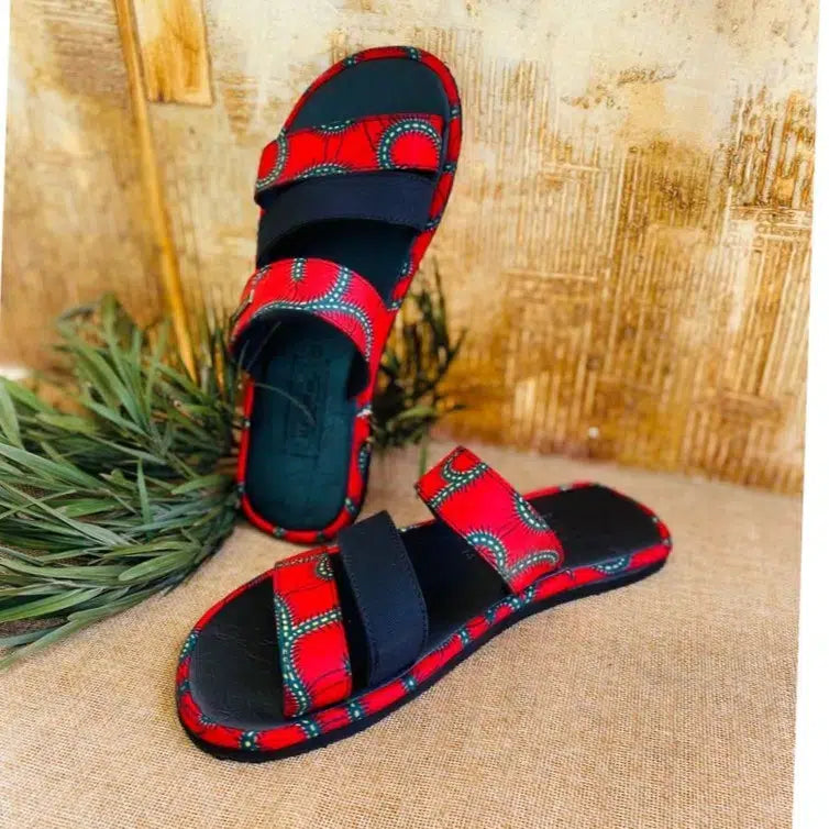 Sandales wax femme – Chaussures d’été africaines tissu, confort et style