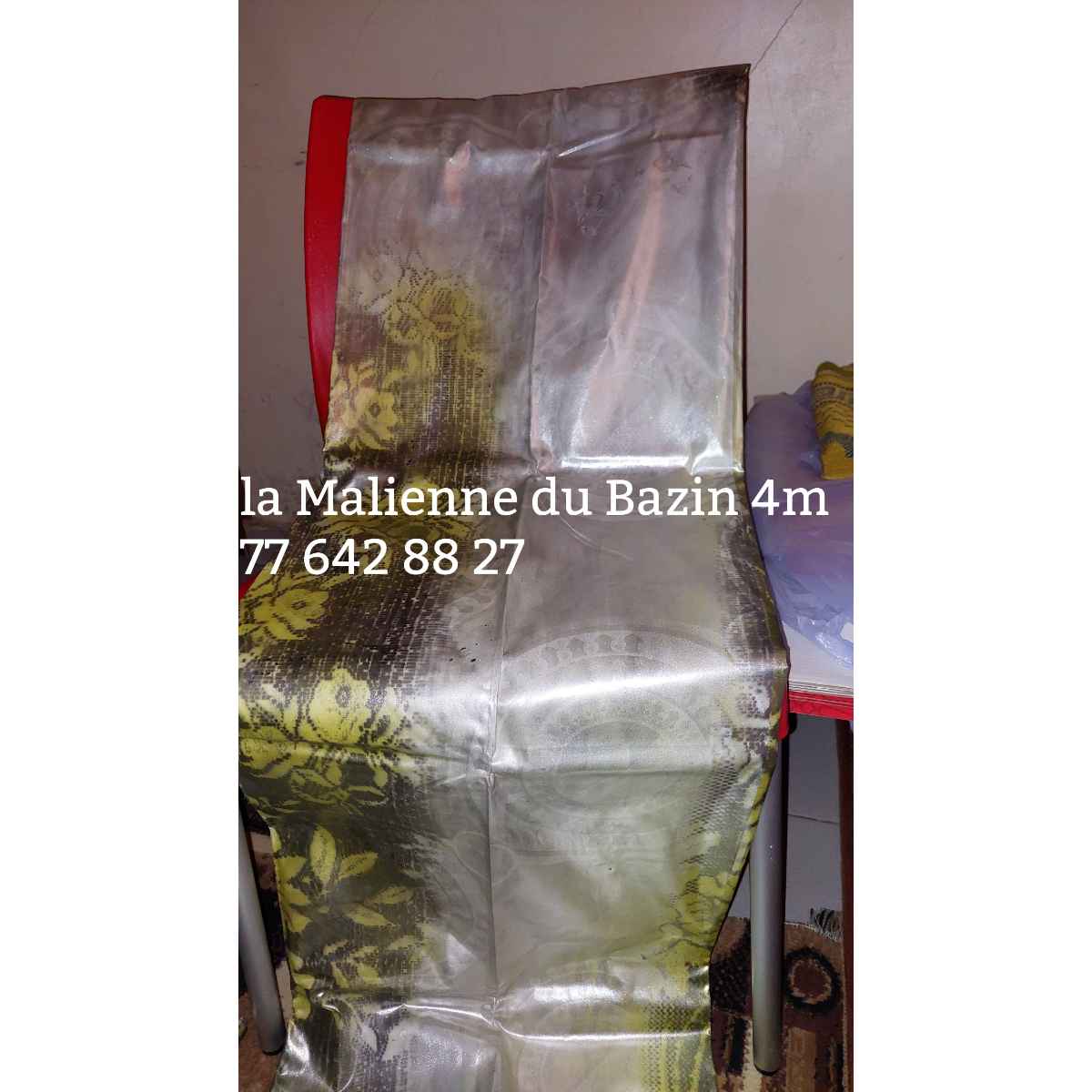 Bazin thioup vip 4m – tissu africain brillant luxe pour robe cérémonie