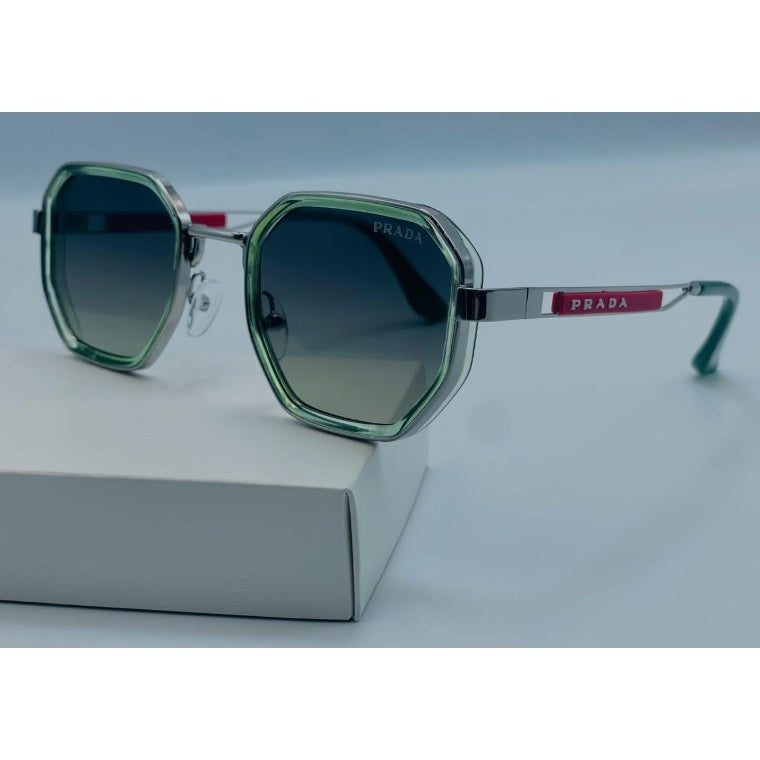 Lunettes de soleil femme élégantes rondes oversize monture olive transparente