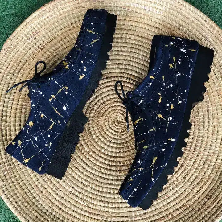 Chaussures homme style WANNABE en bleu fait main