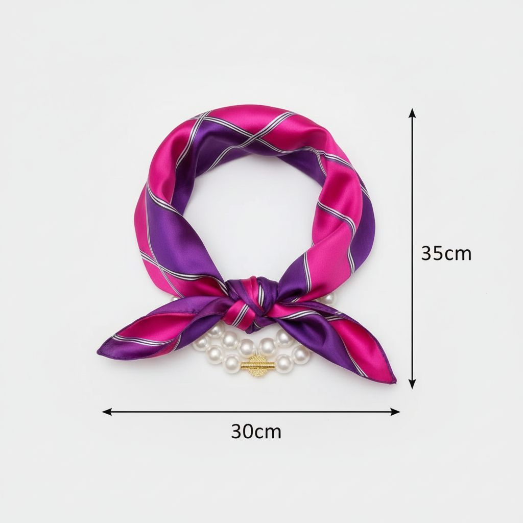 Foulard ethnique femme multicolore avec perles et bijoux africains