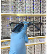 Lunettes de vue modernes ESSENTIA monture carrée noire argent design italien