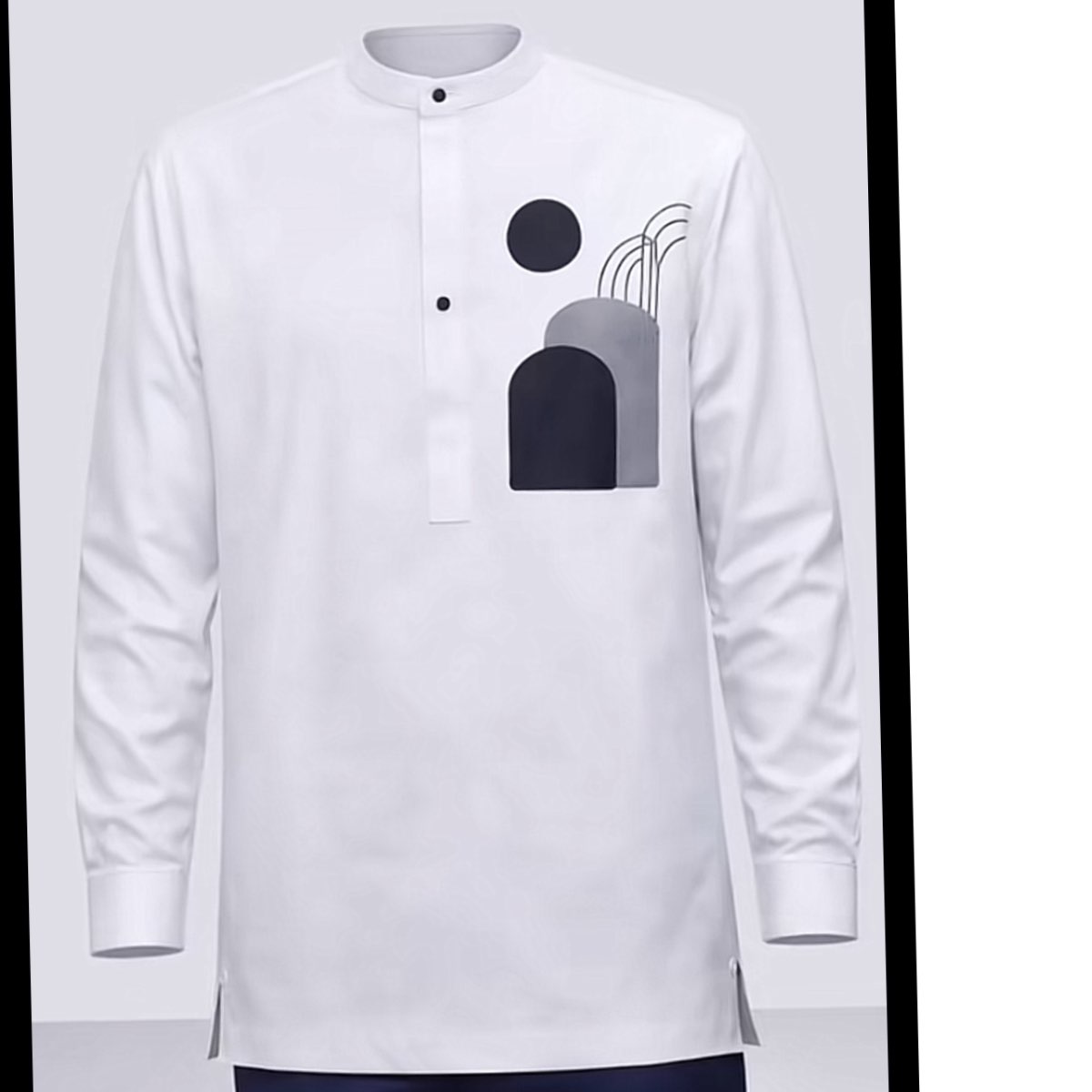 Chemise africaine homme chic en coton, motif graphique, élégance moderne