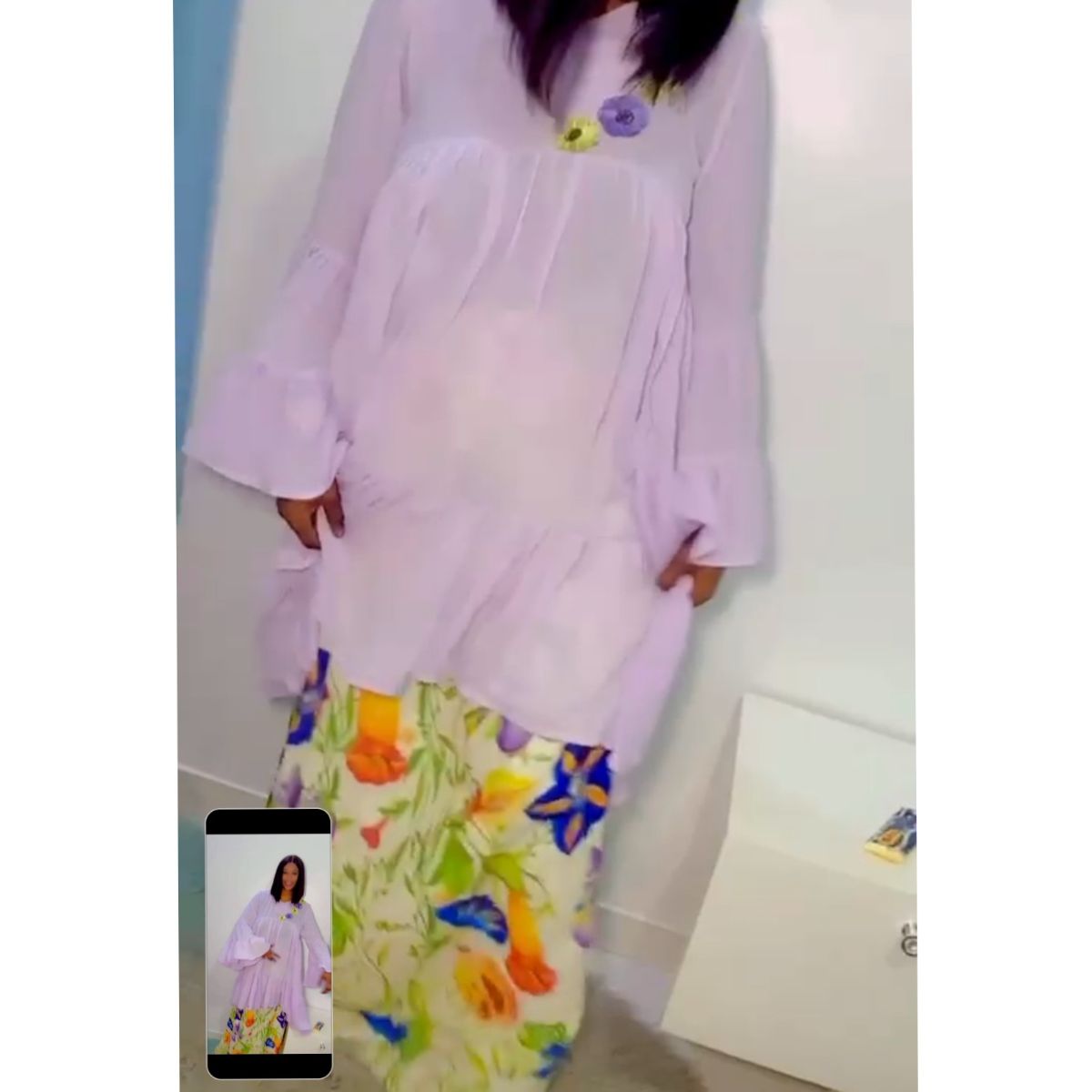 Ensemble femme élégant en mauve et vert pour un look irrésistible