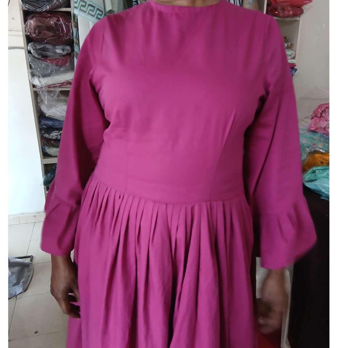 Robe femme coton ample et élégante, style bohème chic, été ou bureau
