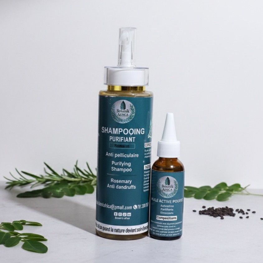 Soin cheveux sec naturel : shampooing romarin et huile pousse bio