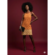 Robe crochet SUN bohème dégradé orange fait main