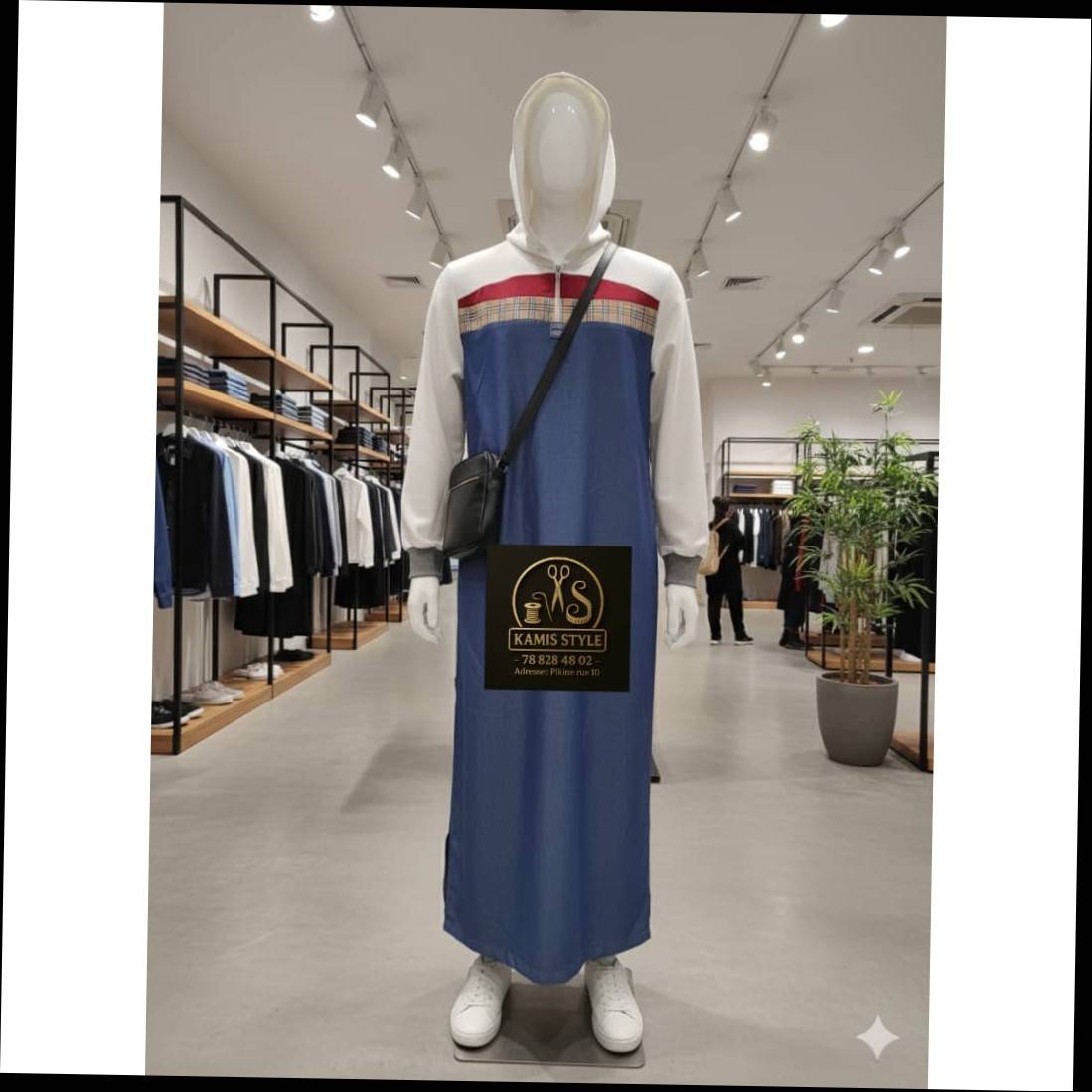 Qamis homme moderne style pull, élégant et confortable, bleu marine ou noir