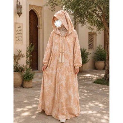 Robe Longue à Capuche & Cordon Tassels Confort et Élégance