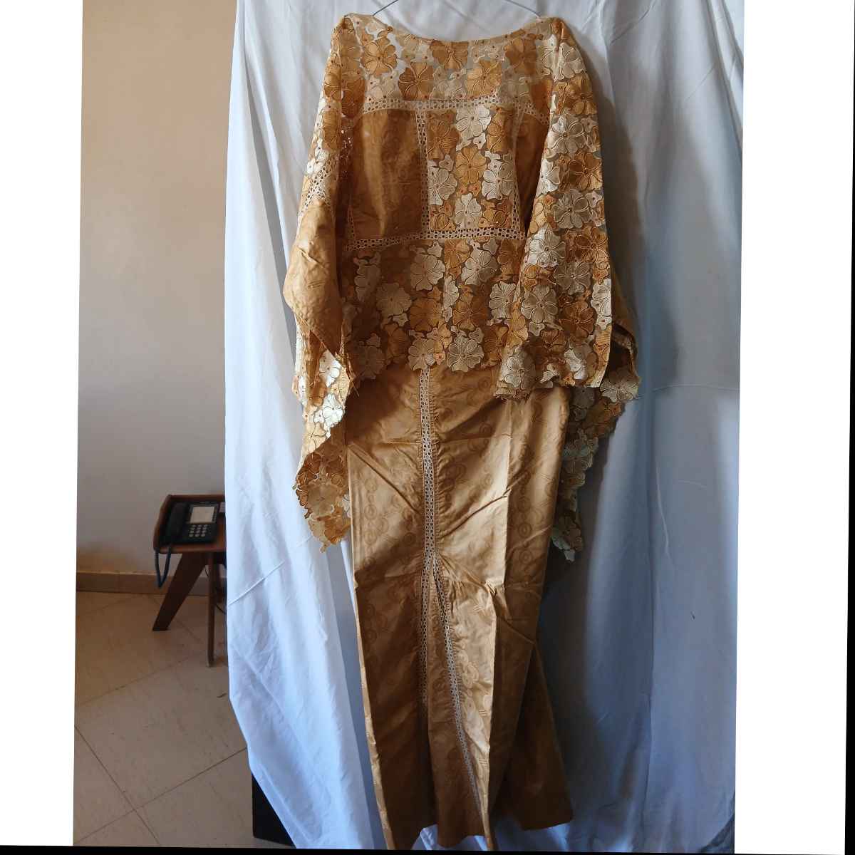 Ensemble geztner marron beige avec dentelle