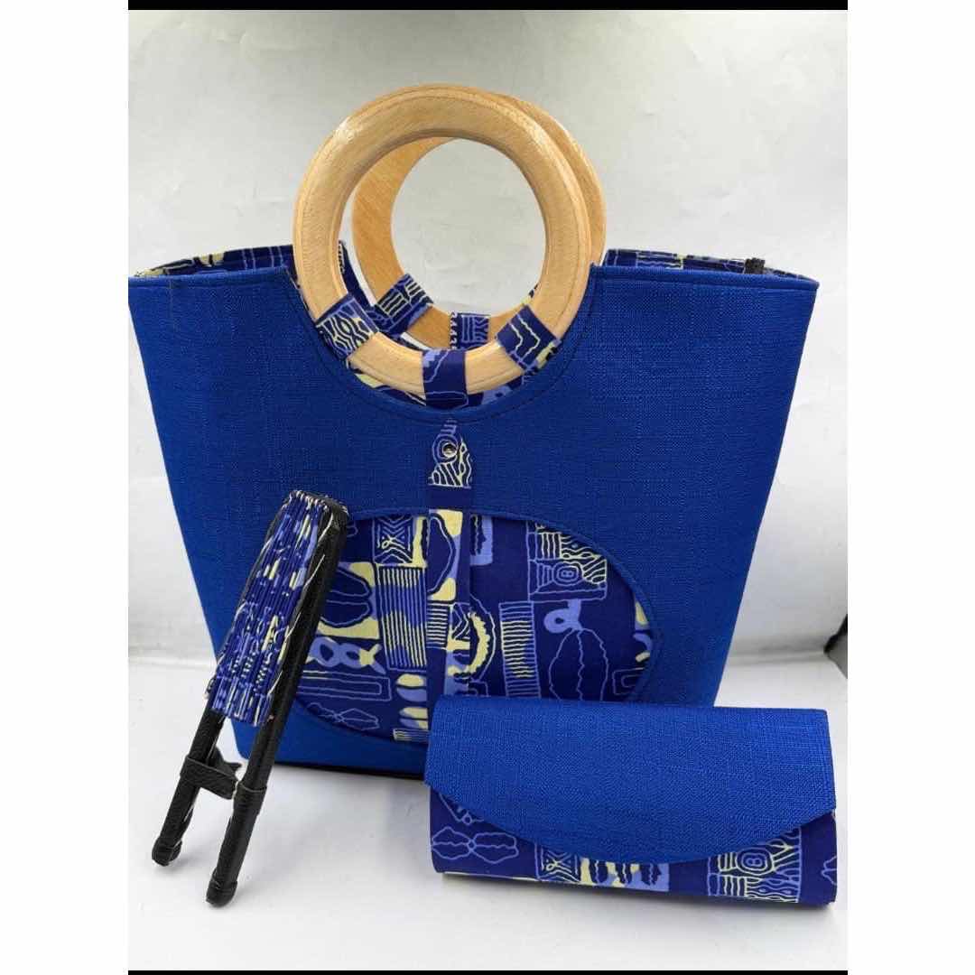 Sac à main noir et blanc motifs géométriques avec portefeuille assorti