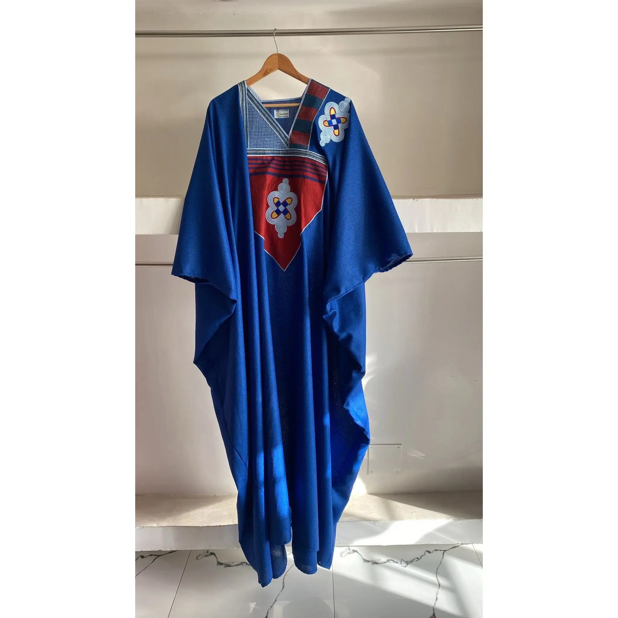 Robe Boubou Africaine en Lin Patchwork - Élégance et Tradition Sénégalaise