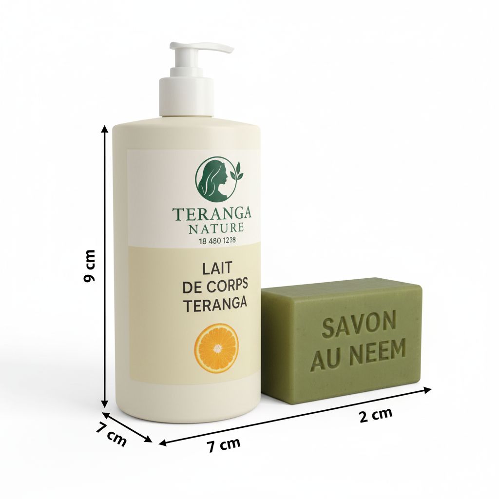 Gamme corporelle naturelle Teranga : routine glow up, savons & lait hydratant