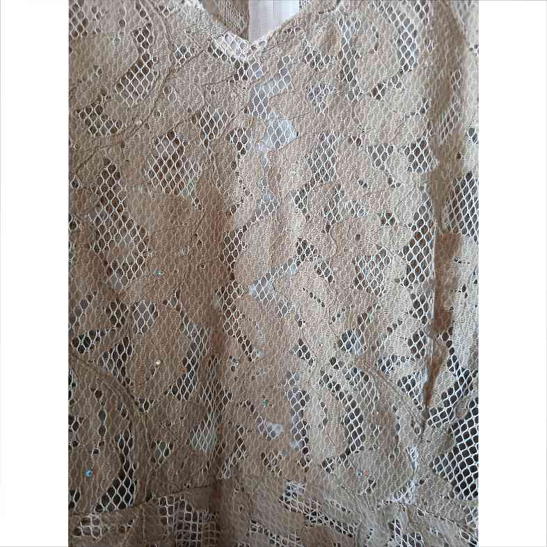 Robe femme dentelle beige longue bohème