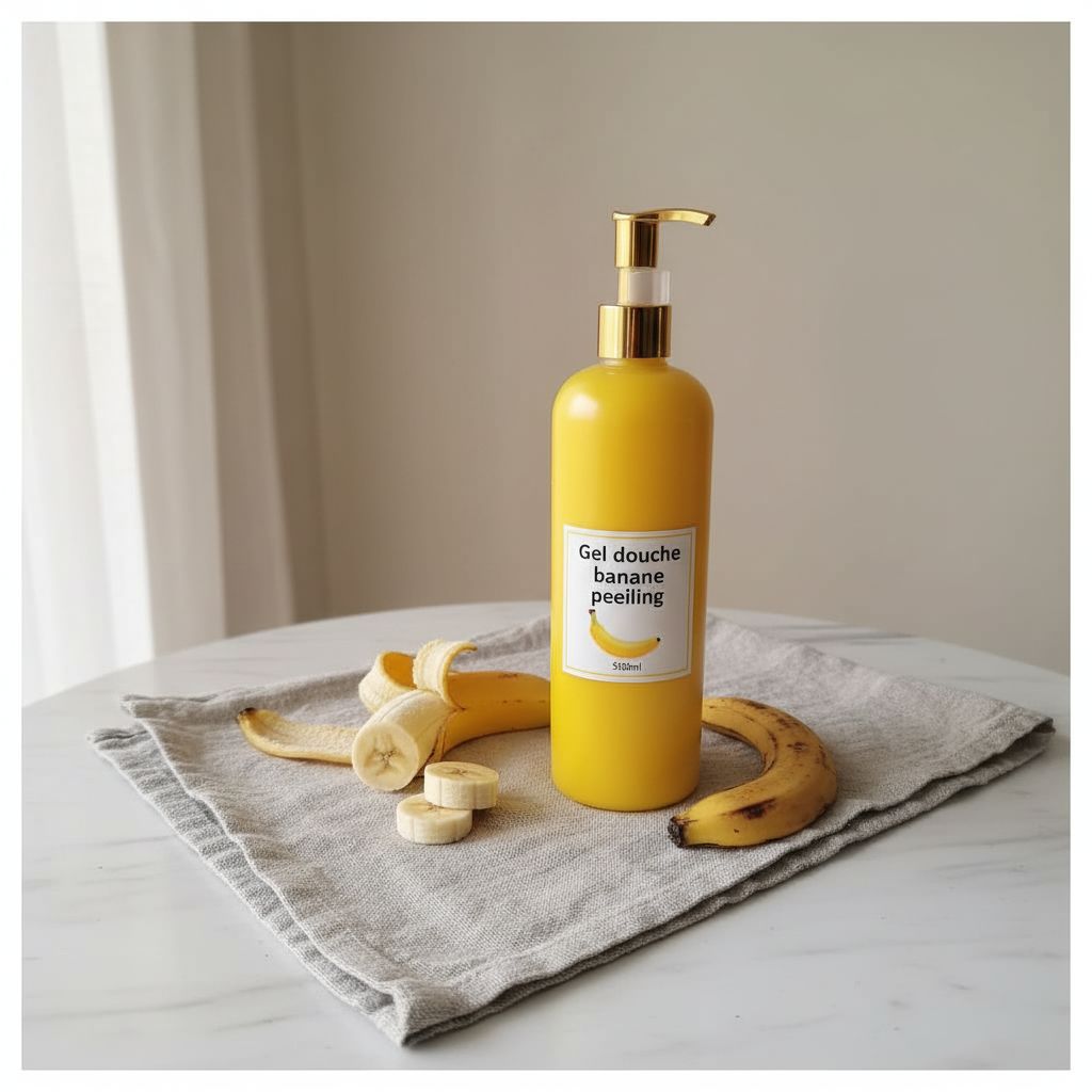 Gel douche banane exfoliant doux 500ml – Soin hydratant parfum fruité
