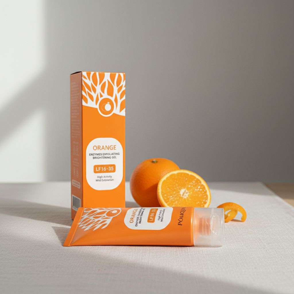 Gel exfoliant visage vitamine C à l’orange – Éclat et douceur peau sensible