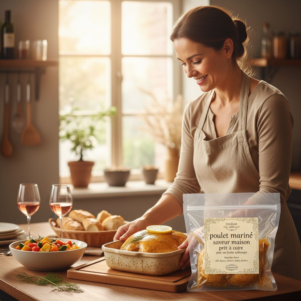 poulet mariné artisanal prêt à cuire pour un festin savoureux