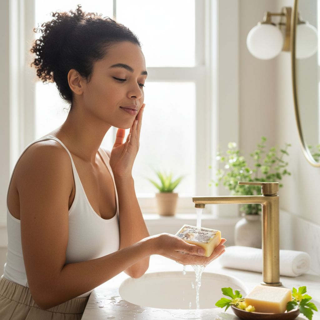 Savon naturel Mberbeuf éclatant anti-boutons pour une peau parfaite
