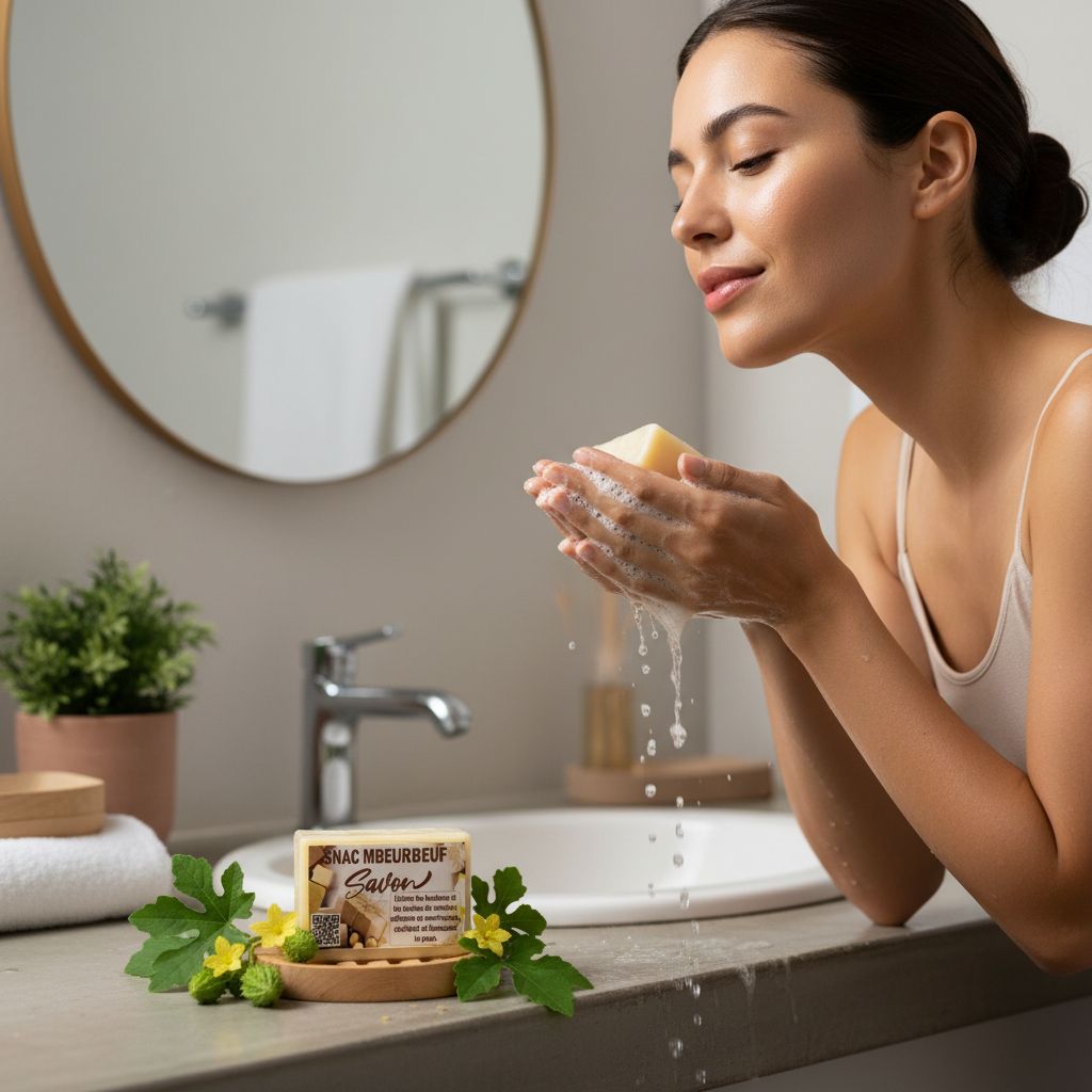 Savon naturel Mberbeuf éclatant anti-boutons pour une peau parfaite