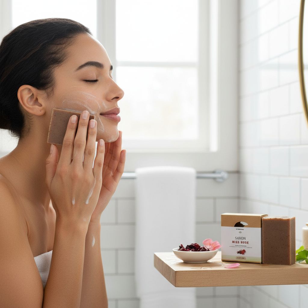 Savon naturel Miss Rose hydratant au bissap et géranium premium