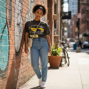 Tshirt noir exclusif avec illustration artistique de voitures urbaines