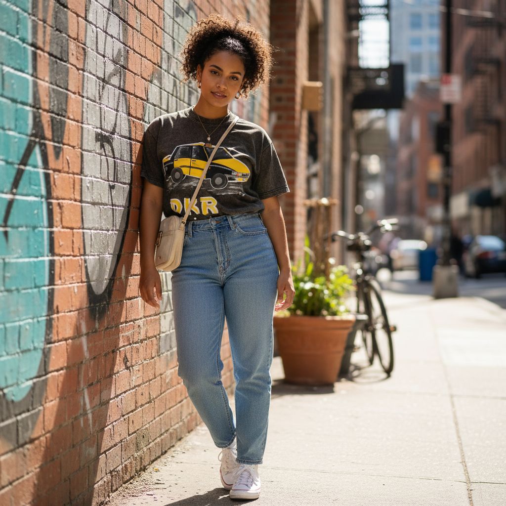 Tshirt noir exclusif avec illustration artistique de voitures urbaines