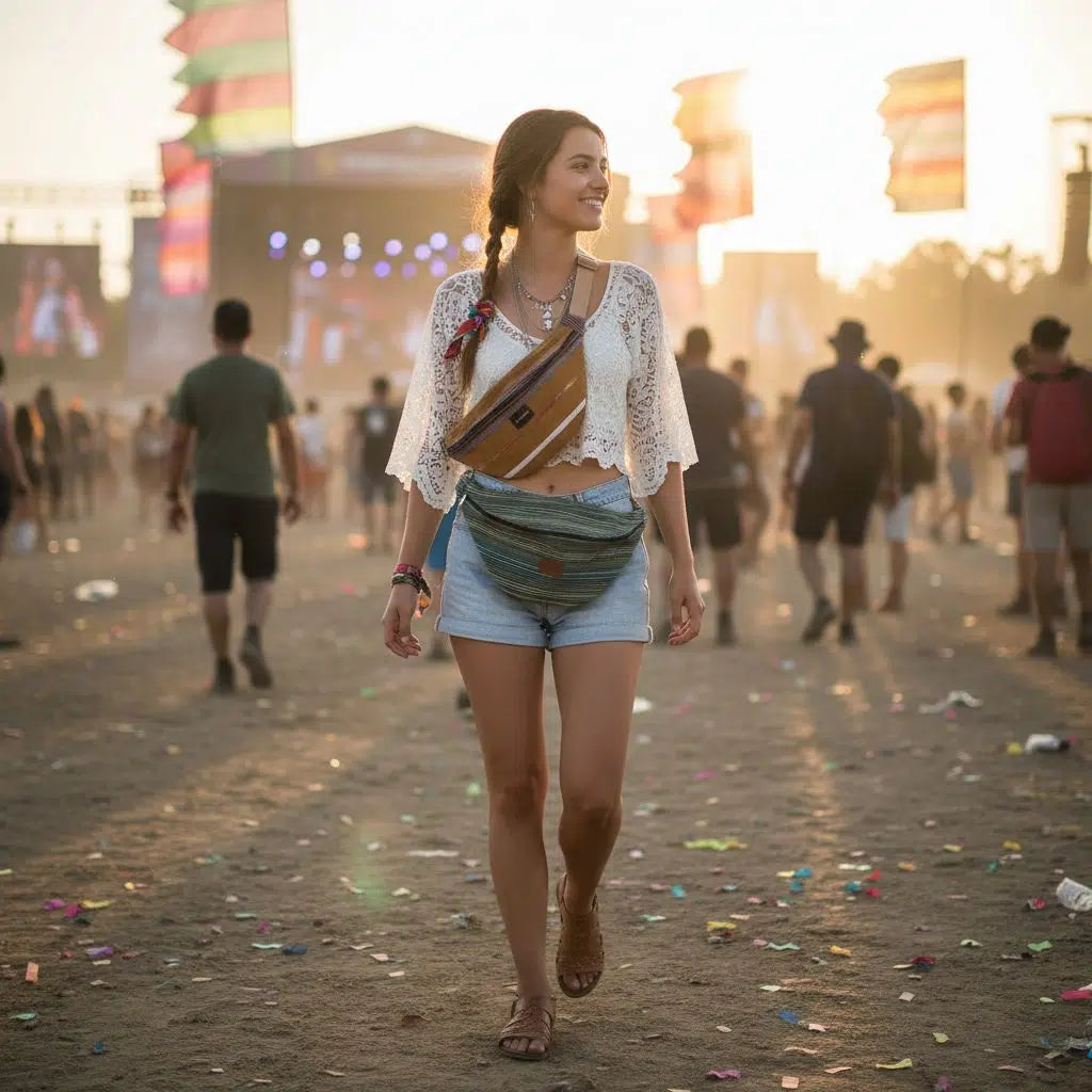 sac banane bleu ensemble exclusif en bleu et marron