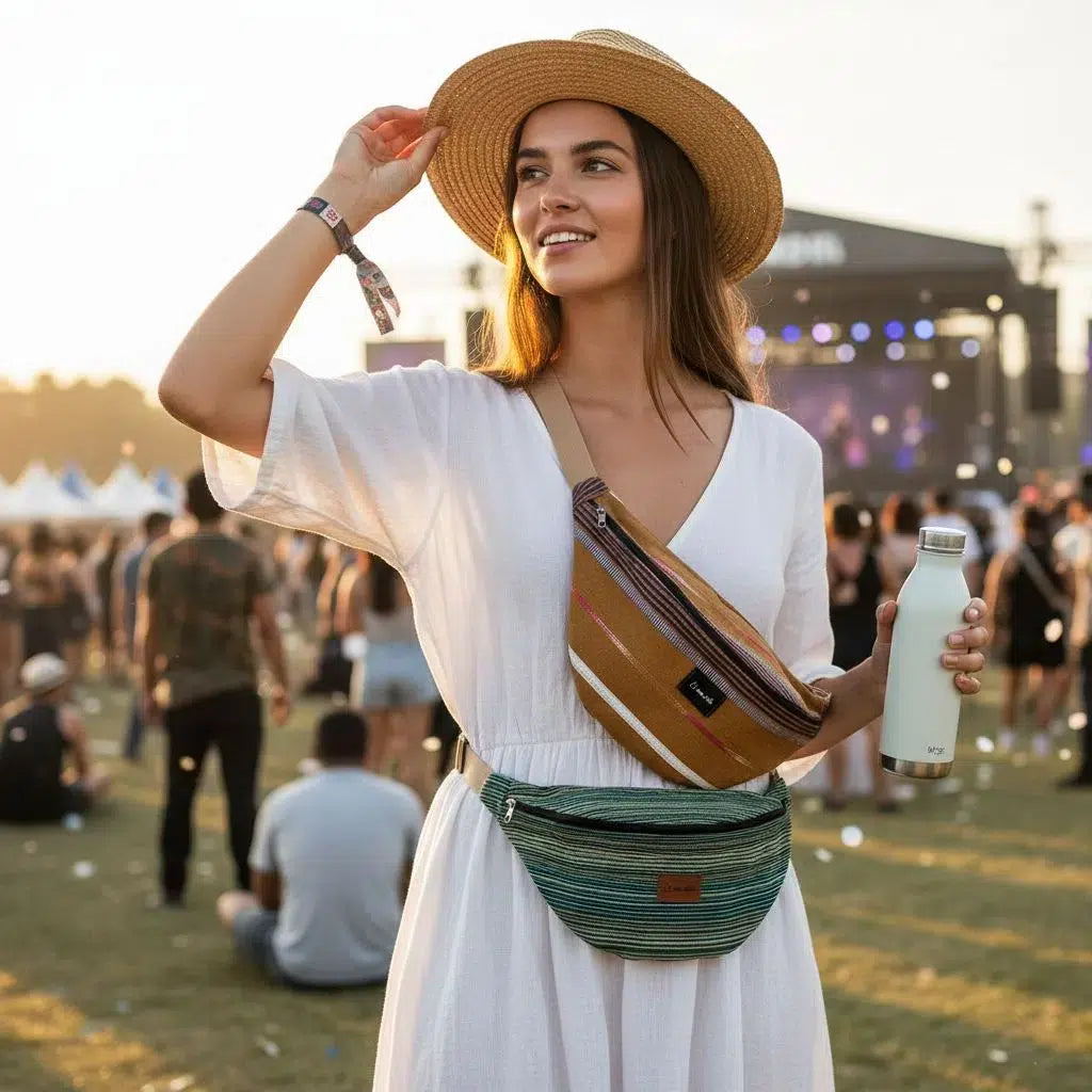 sac banane bleu ensemble exclusif en bleu et marron