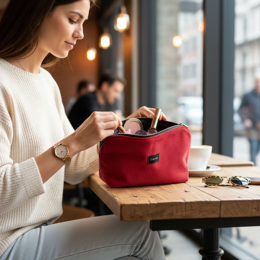 Trousse beauté rouge élégante pour un look irrésistible