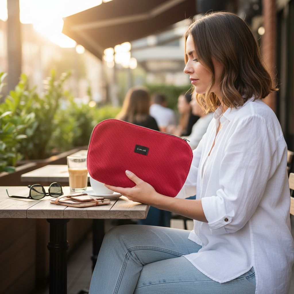 Trousse beauté rouge élégante pour un look irrésistible