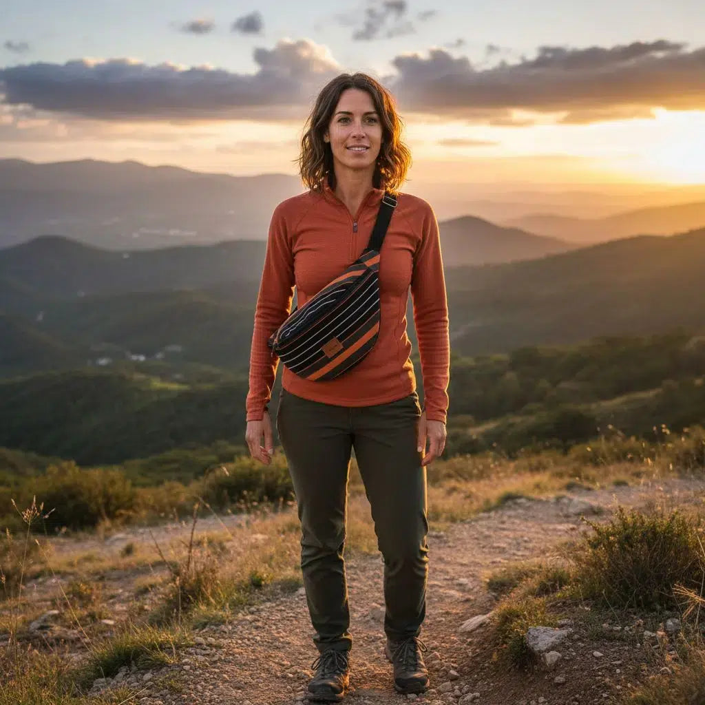 Sac banane rayé tendance pour un look unique et stylé