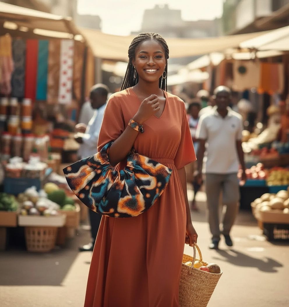 Sac wax femme artisanal coloré avec bracelet – Ensemble ethnique chic fait main