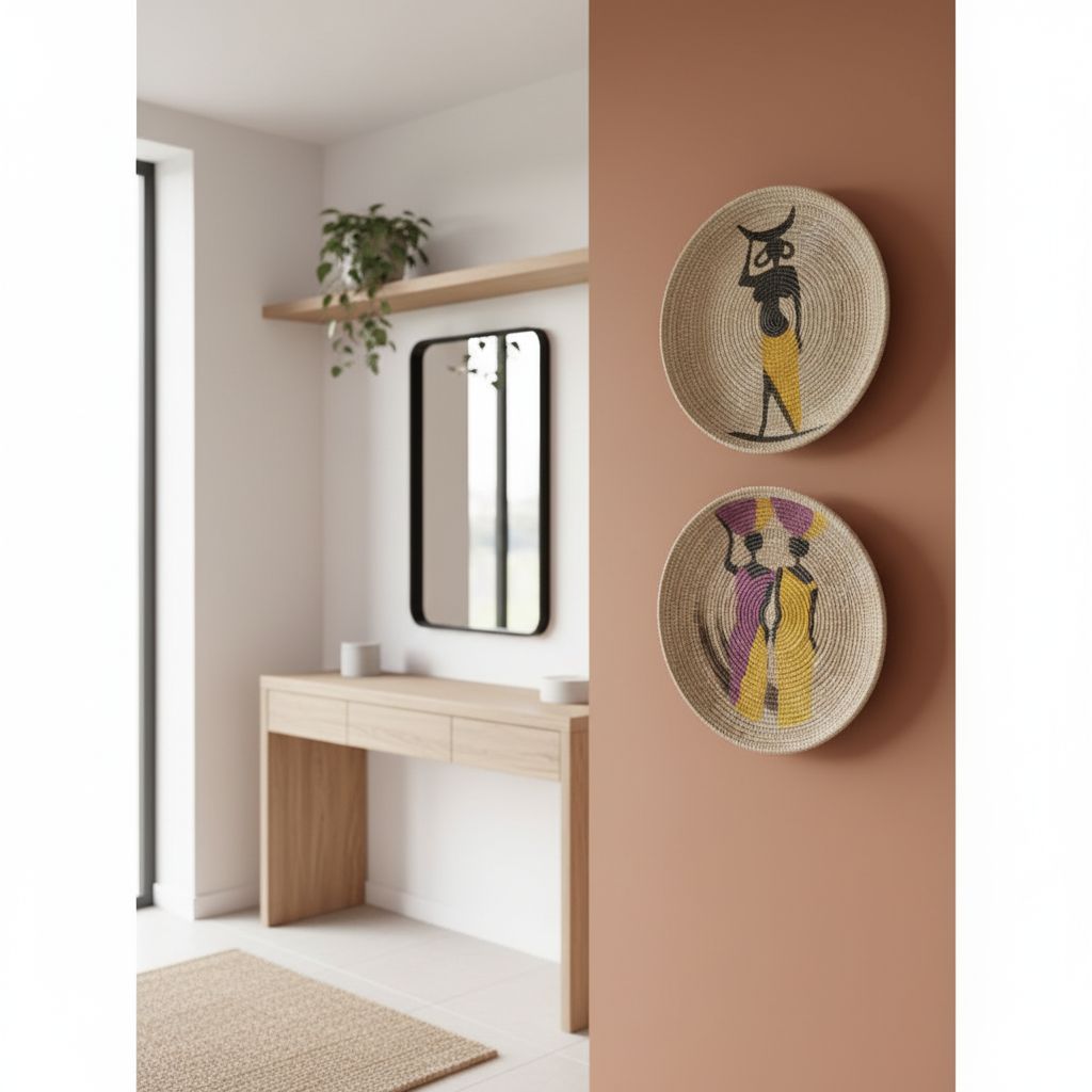 decoration murale africaine ensemble de plateaux ethniques uniques