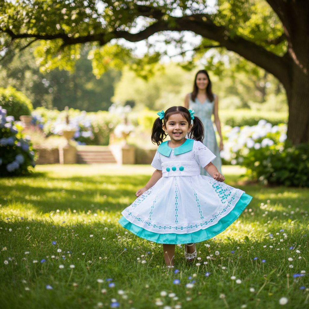 Robe fille élégante en bleu ciel pour un style irrésistible - 8 ans