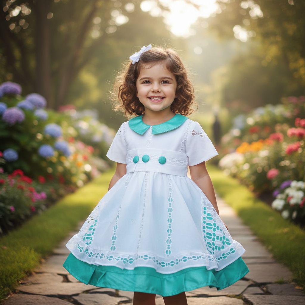 Robe fille élégante en bleu ciel pour un style irrésistible - 8 ans