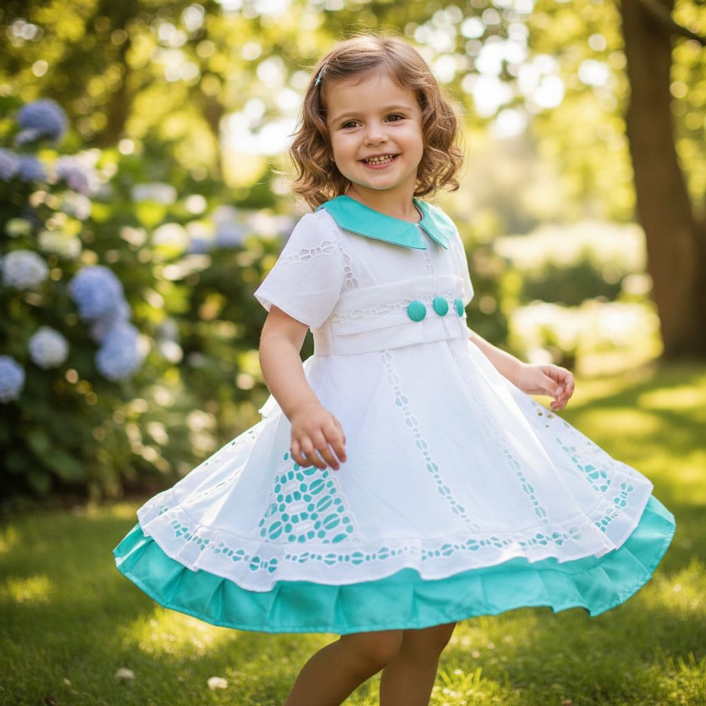 Robe fille élégante en bleu ciel pour un style irrésistible - 8 ans