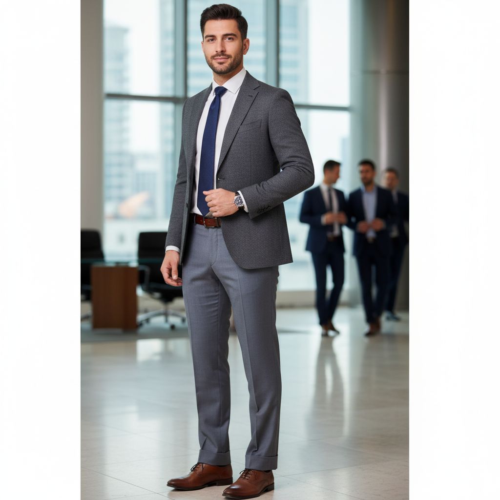 Pantalon homme élégant en laine gris anthracite pour style raffiné