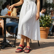 Sandales wax femme – Chaussures d’été africaines tissu, confort et style